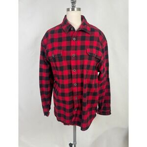 JACHS XL Men Red Black Buffalo Plaid Flannel Cabin Lumber Casual Thick Lagenlook